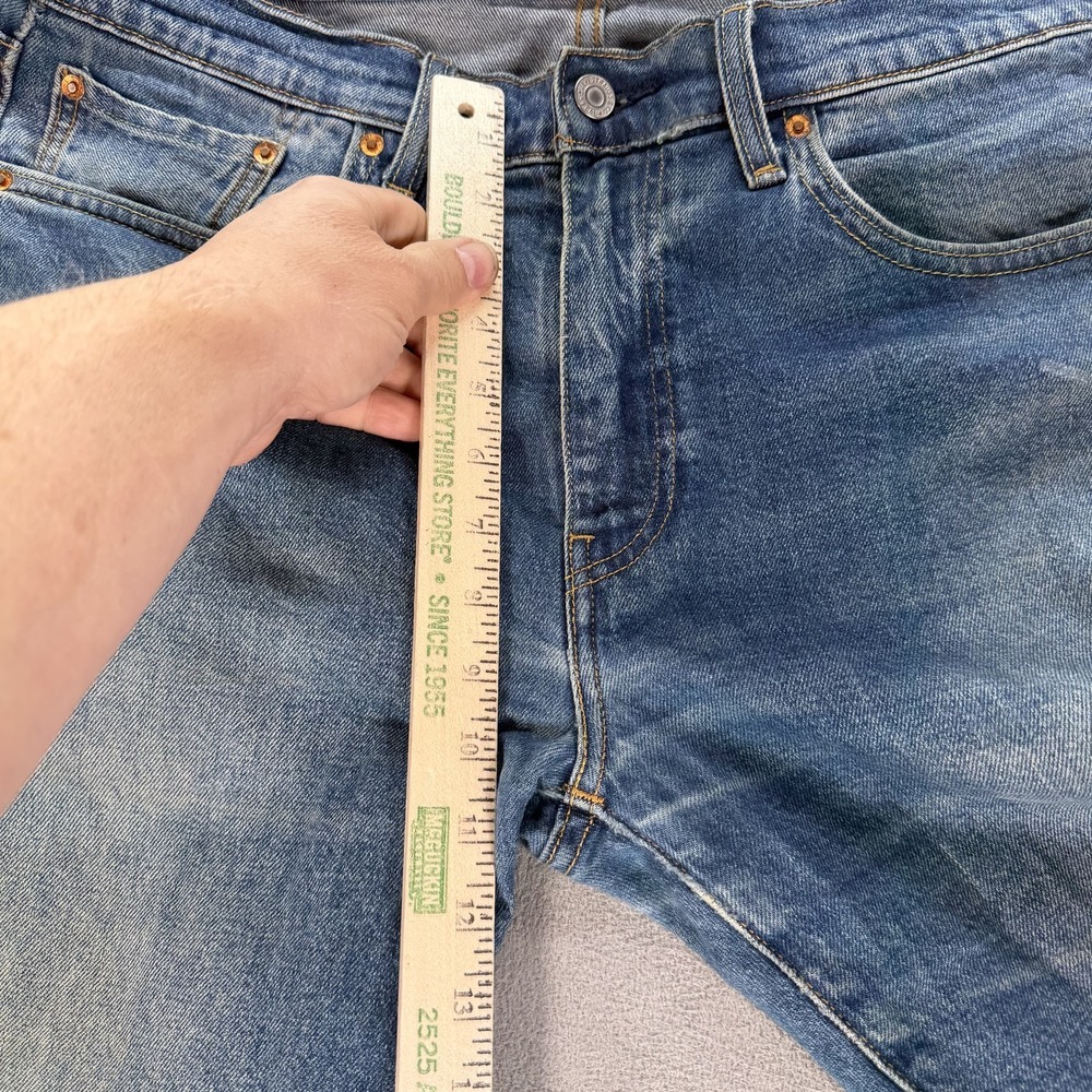 Levis 502 Jeans Mens Selvedge Blue Med Wash Regular Honeycomb Fits 34x31 - Picture 7 of 16